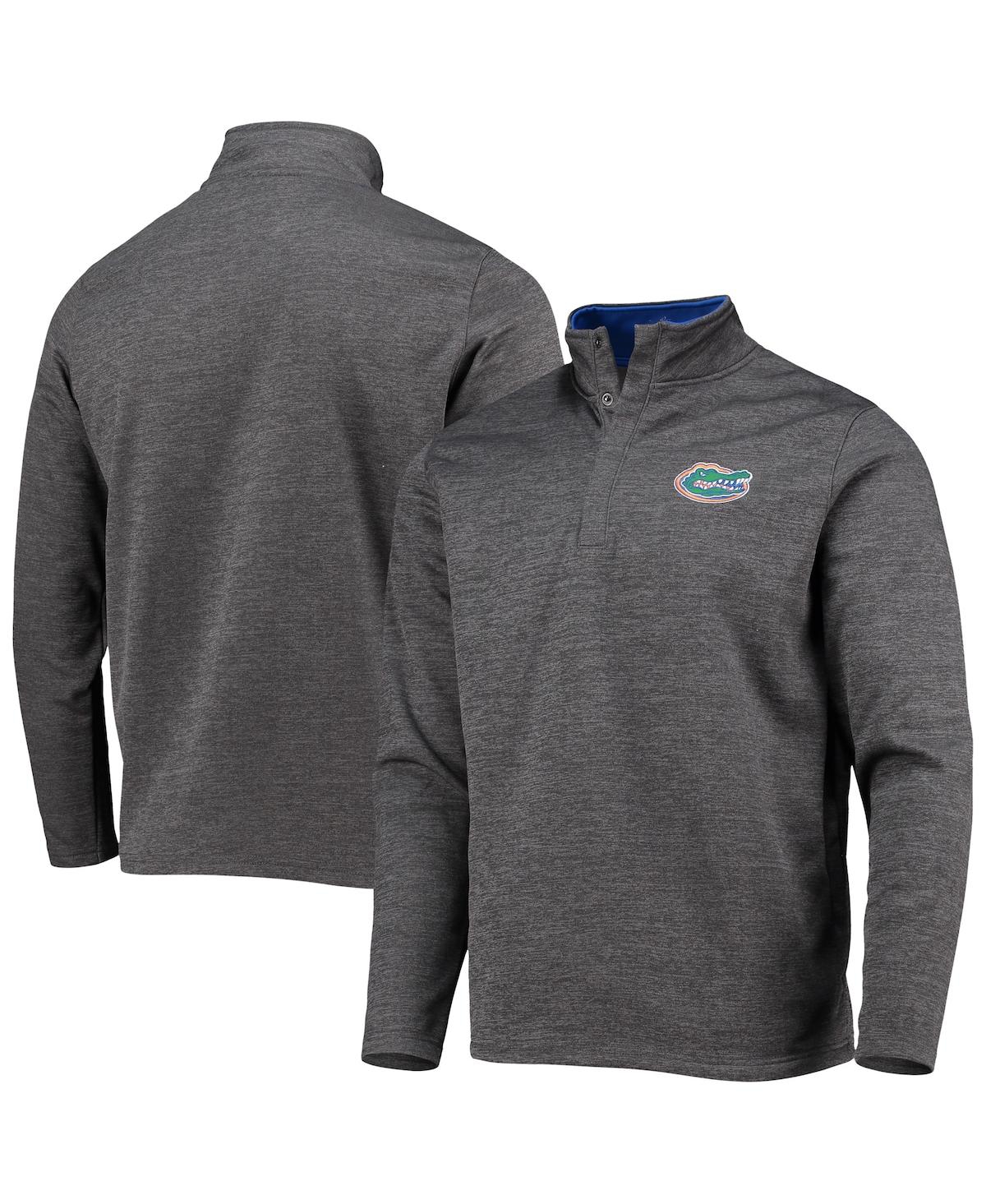 Colosseum Men's Florida Gators Tortugas Logo Quarter-zip Pullover Jacket In Heathered Charcoal
