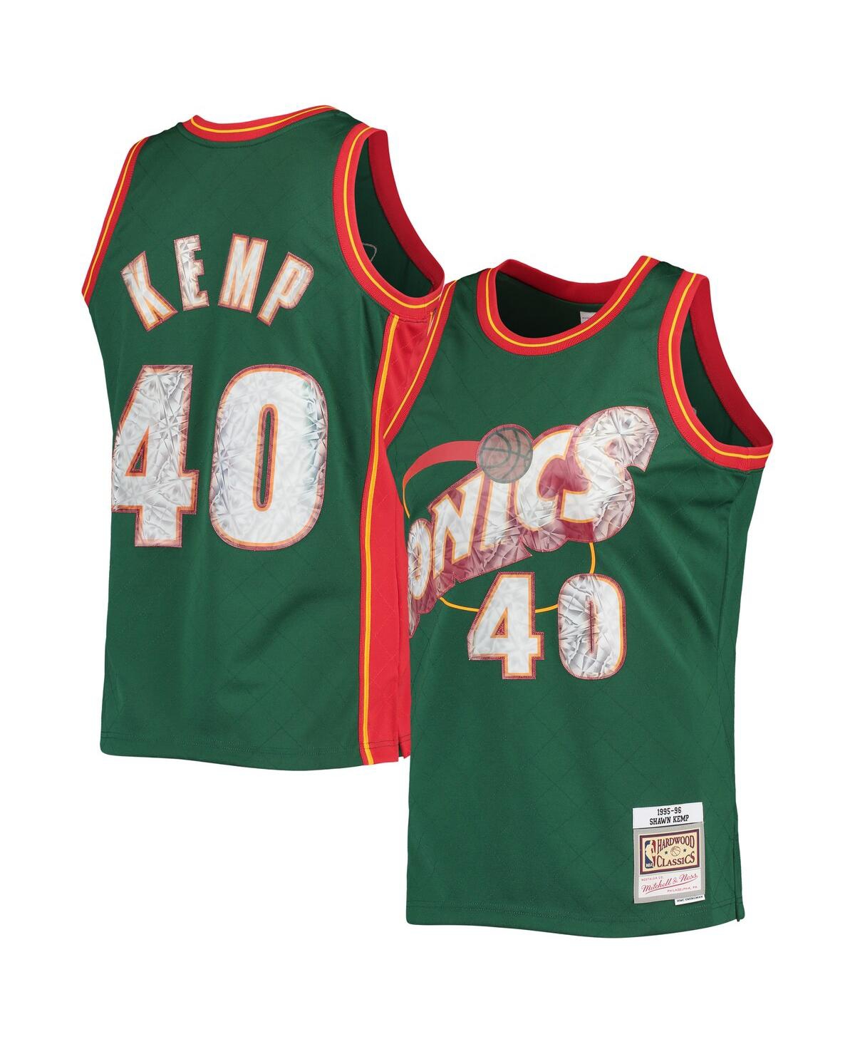 Men's Mitchell & Ness Shawn KempSeattle SuperSonics 1995-96 Hardwood Classics 75th Anniversary Diamond Swingman Jersey - Green