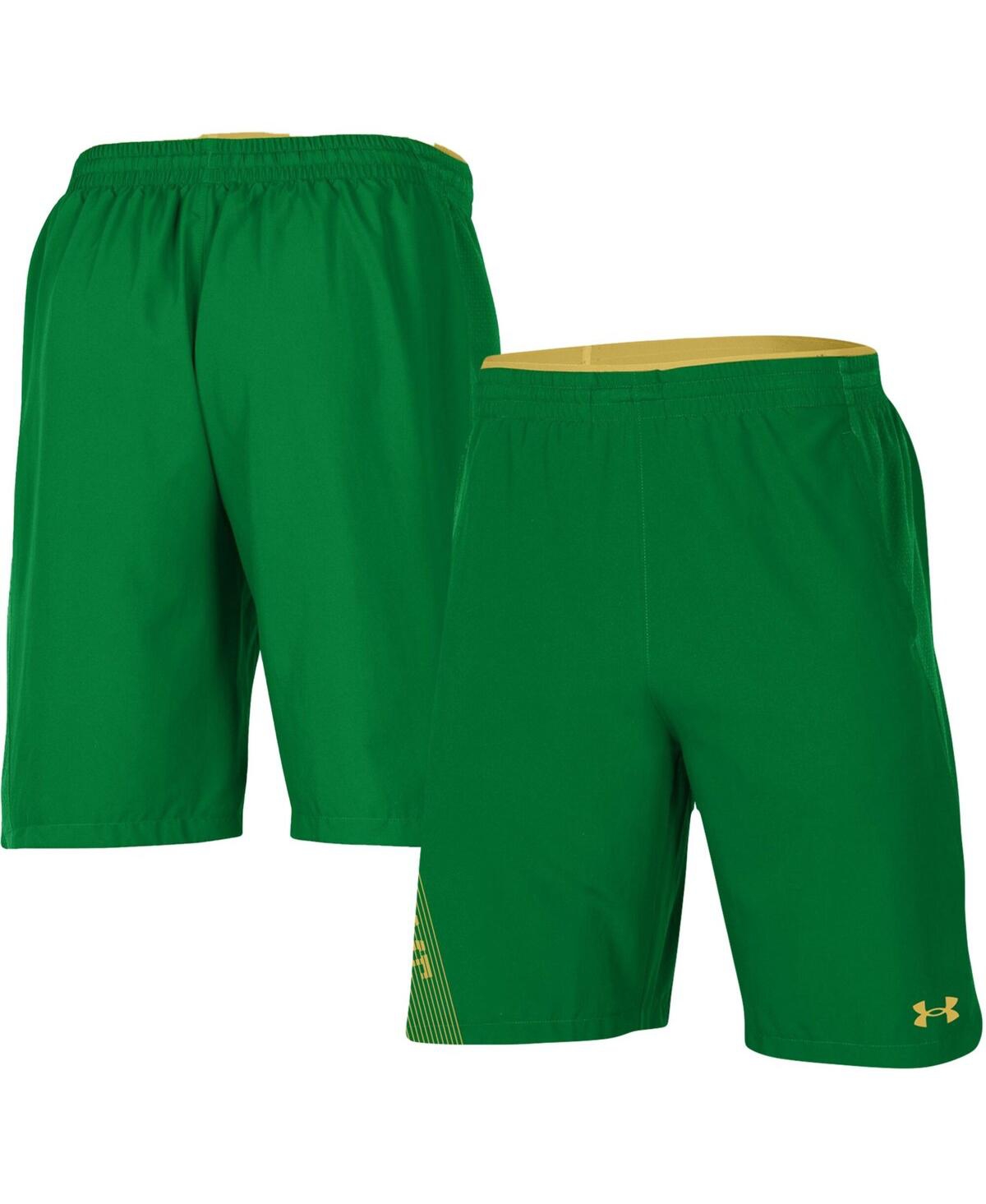 Shop Under Armour Men's  Green Notre Dame Fighting Irish 2021 Sideline Woven Shorts