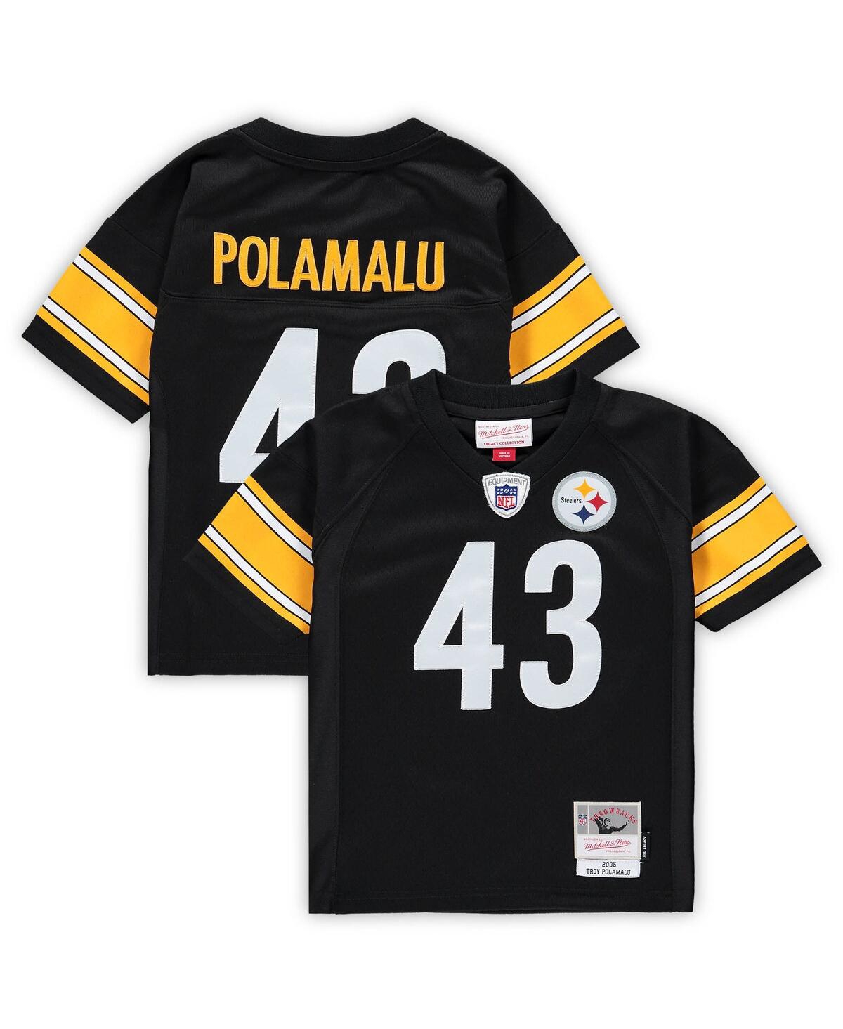 Infant Boys and Girls Mitchell & Ness Troy PolamaluPittsburgh Steelers 2005 Retired Legacy Jersey - Black