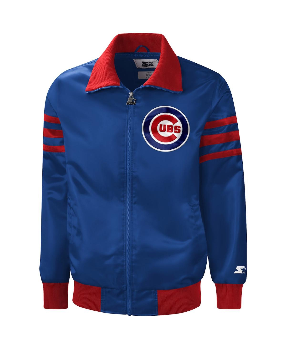 Starter Royal Chicago Cubs The Captain Ii Full-zip Varsity Jacket In Royal