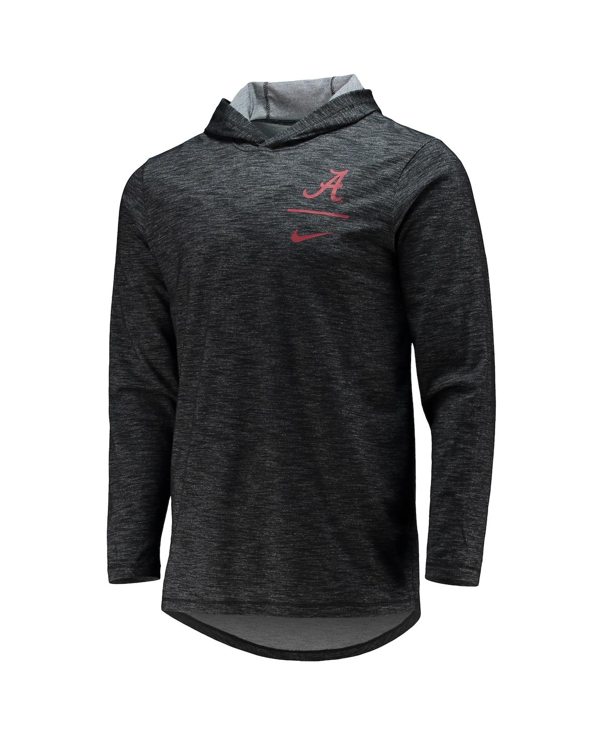 Men's NikeAlabama Crimson Tide Slub Space-Dye Performance Long Sleeve Hoodie T-shirt - Black