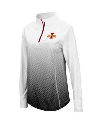 Women's Black Iowa State Cyclones Magic Ombre Quarter-Zip Raglan Jacket