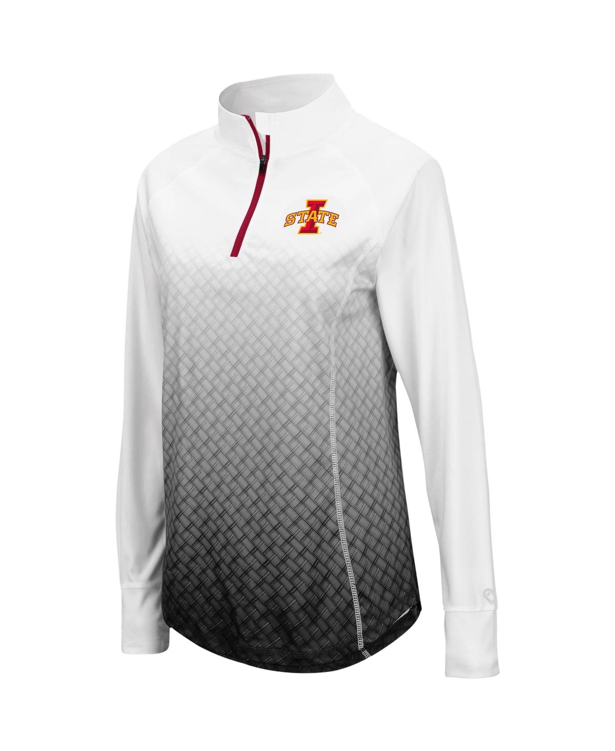 Shop Colosseum Women's  Black Iowa State Cyclones Magic Ombre Quarter-zip Raglan Jacket