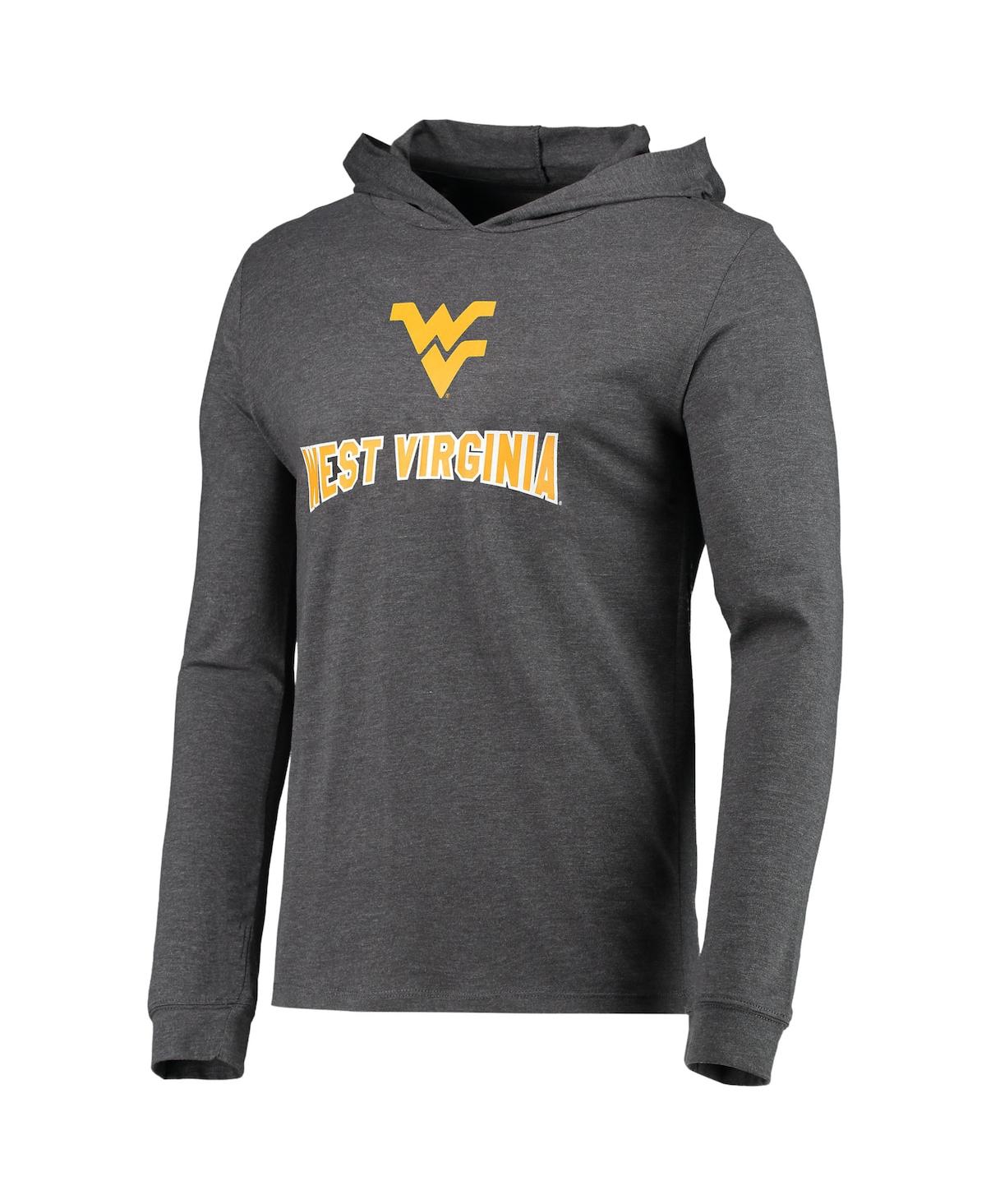 Men's Concepts Sport Heathered Heathered Charcoal West Virginia Mountaineers Meter Long Sleeve Hoodie T-shirt and Jogger Pants Set - Heath