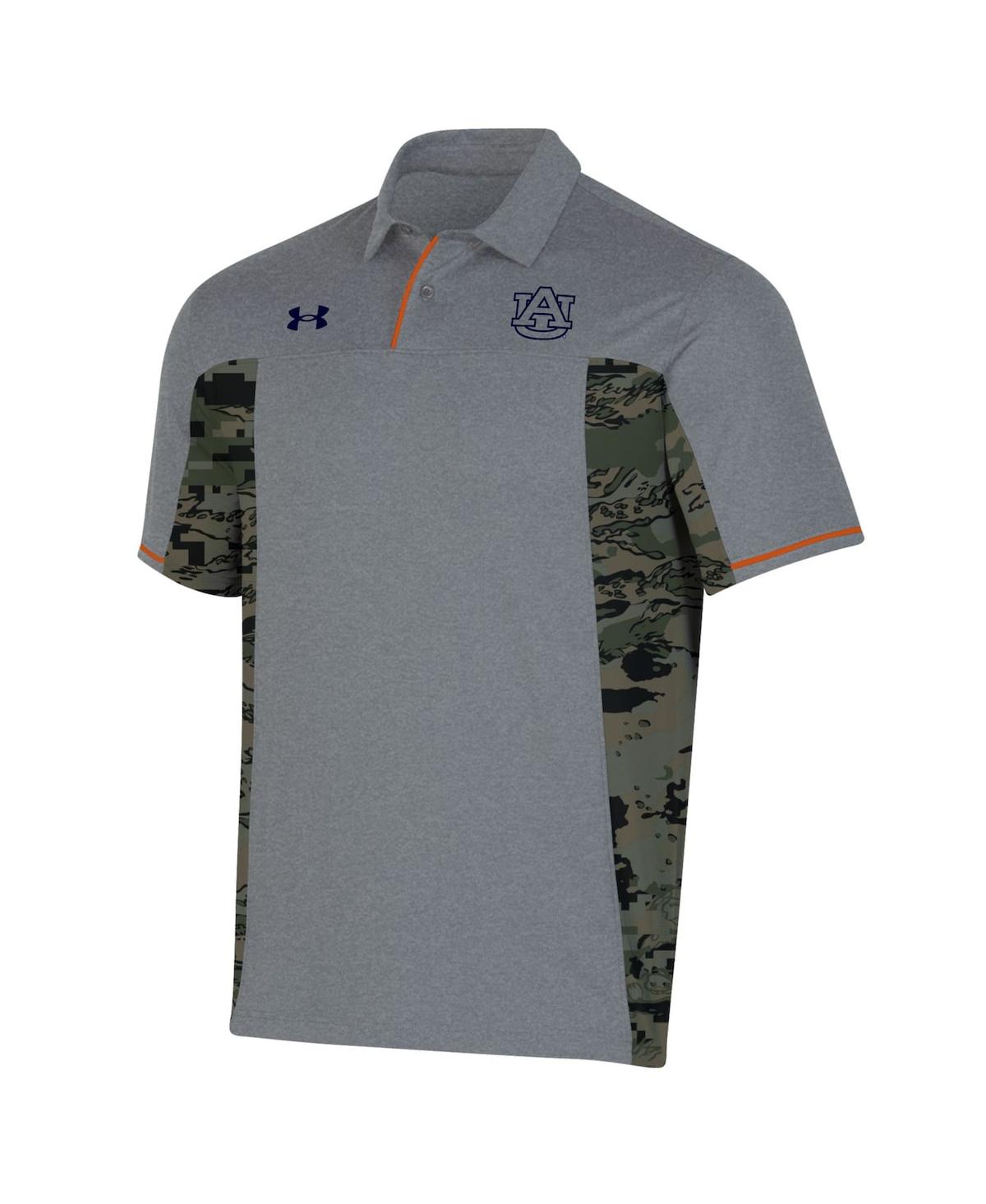 Shop Under Armour Men's  Gray Auburn Tigers Freedom Polo Shirt