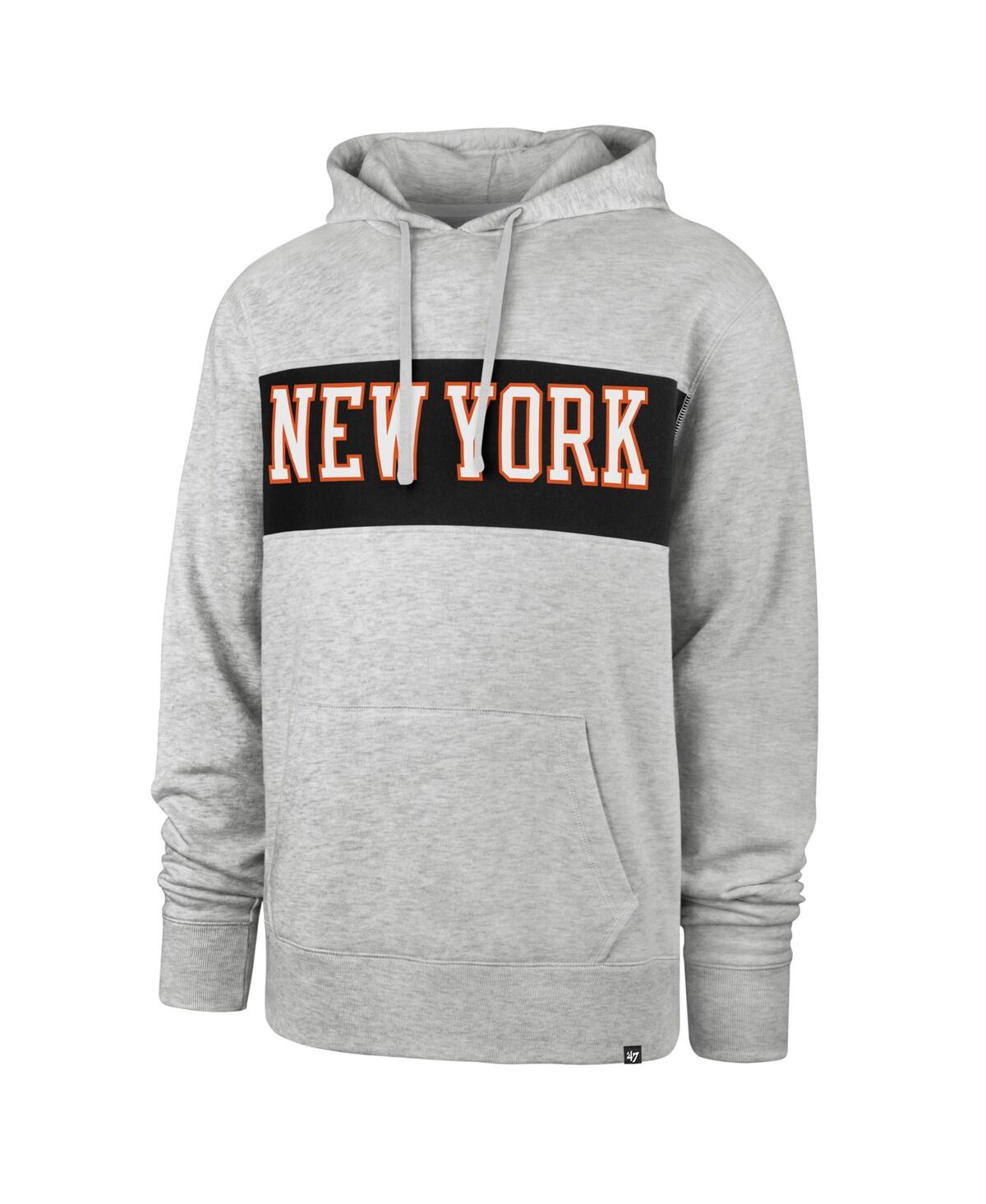Shop 47 Brand Men's '47 Gray New York Knicks 2021/22 City Edition Wordmark Chest Pass Pullover Hoodie