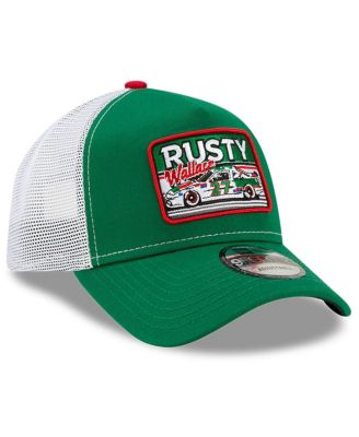 Men's Green, White Rusty Wallace Legends 9Forty A-Frame Adjustable Trucker Hat