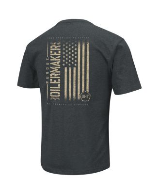 Men's Heathered Black Purdue Boilermakers OHT Military-Inspired Appreciation Flag 2.0 T-shirt