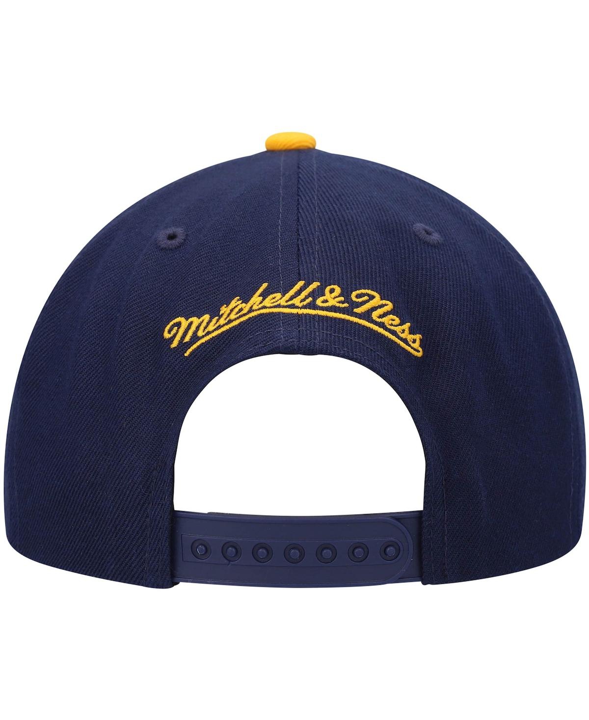 Shop Mitchell & Ness Men's  Navy, Gold Golden State Warriors Hardwood Classics Team Two-tone 2.0 Snapback  In Navy,gold