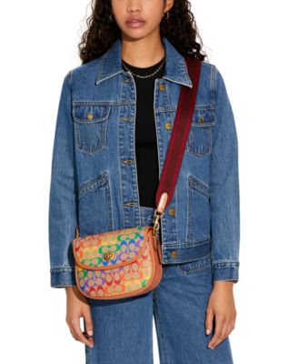 COACH Pride Coated Canvas Signature Willow Saddle Bag