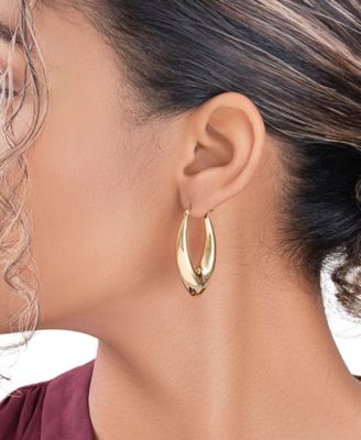 Sterling Forever V Drop Hoop Earrings - Macy's