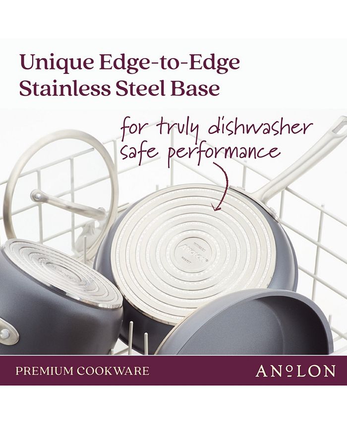Anolon Accolade HardAnodized Nonstick Cookware Set, 10Piece, Moonstone Macy's