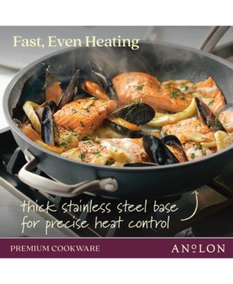 Accolade Forged Hard-Anodized Nonstick Deep Frying Pan with Lid, 12-Inch, Moonstone