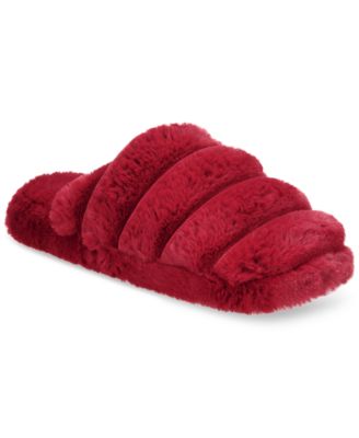 macy's fur slippers