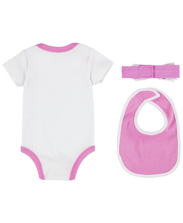 Nike Baby Girls Swooshfetti Gift Box Bodysuit, Bib and Headband, 3