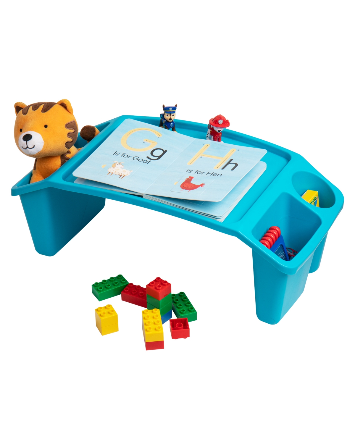 Shop Mind Reader Kids Lap Desk, Freestanding Portable Table With Side Pockets In Blue