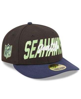 Men's Black and Navy Seattle Seahawks 2022 NFL Draft Low Profile 59FIFTY Fitted Hat