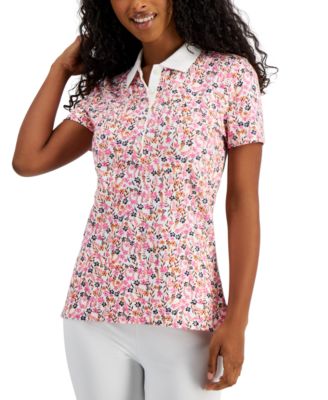 floral polo women