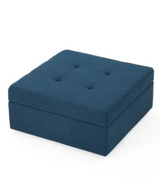 Chatsworth Contemporary Tufted Storage Ottoman with Rolling Casters