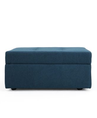 Chatsworth Contemporary Tufted Storage Ottoman with Rolling Casters