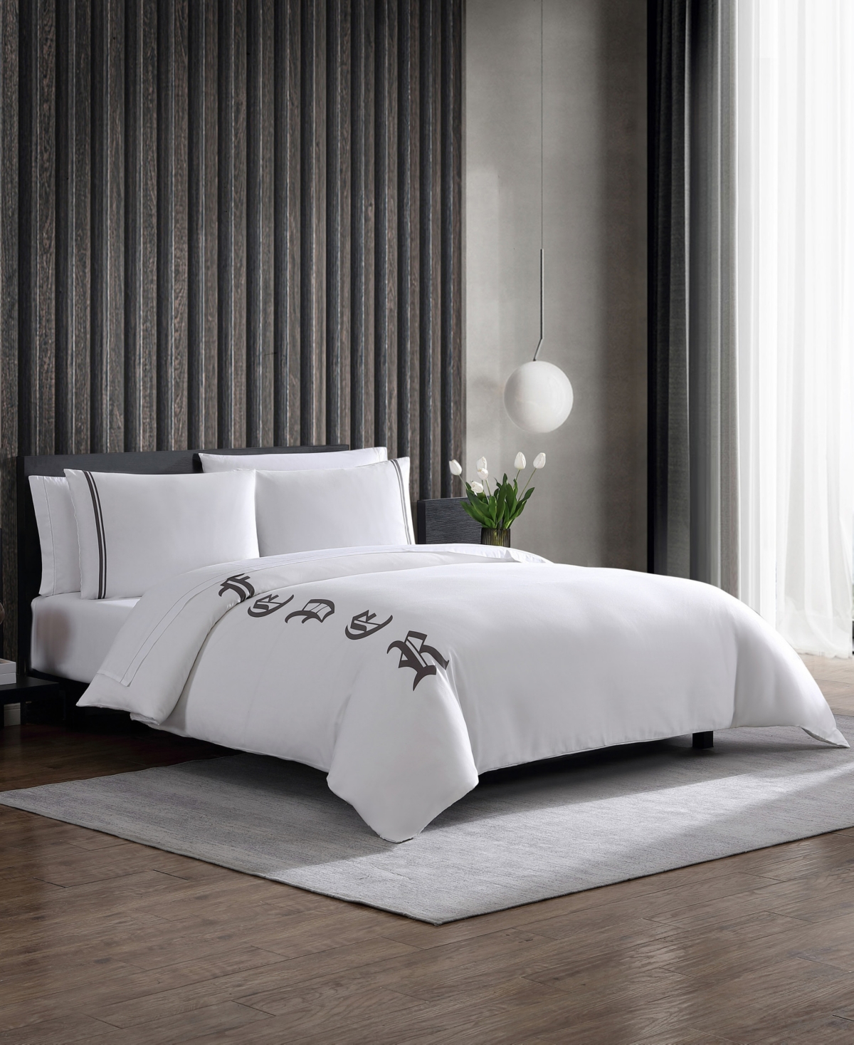 Vera Wang Closeout!  3 Piece Forever Duvet Cover Set, King Bedding In White
