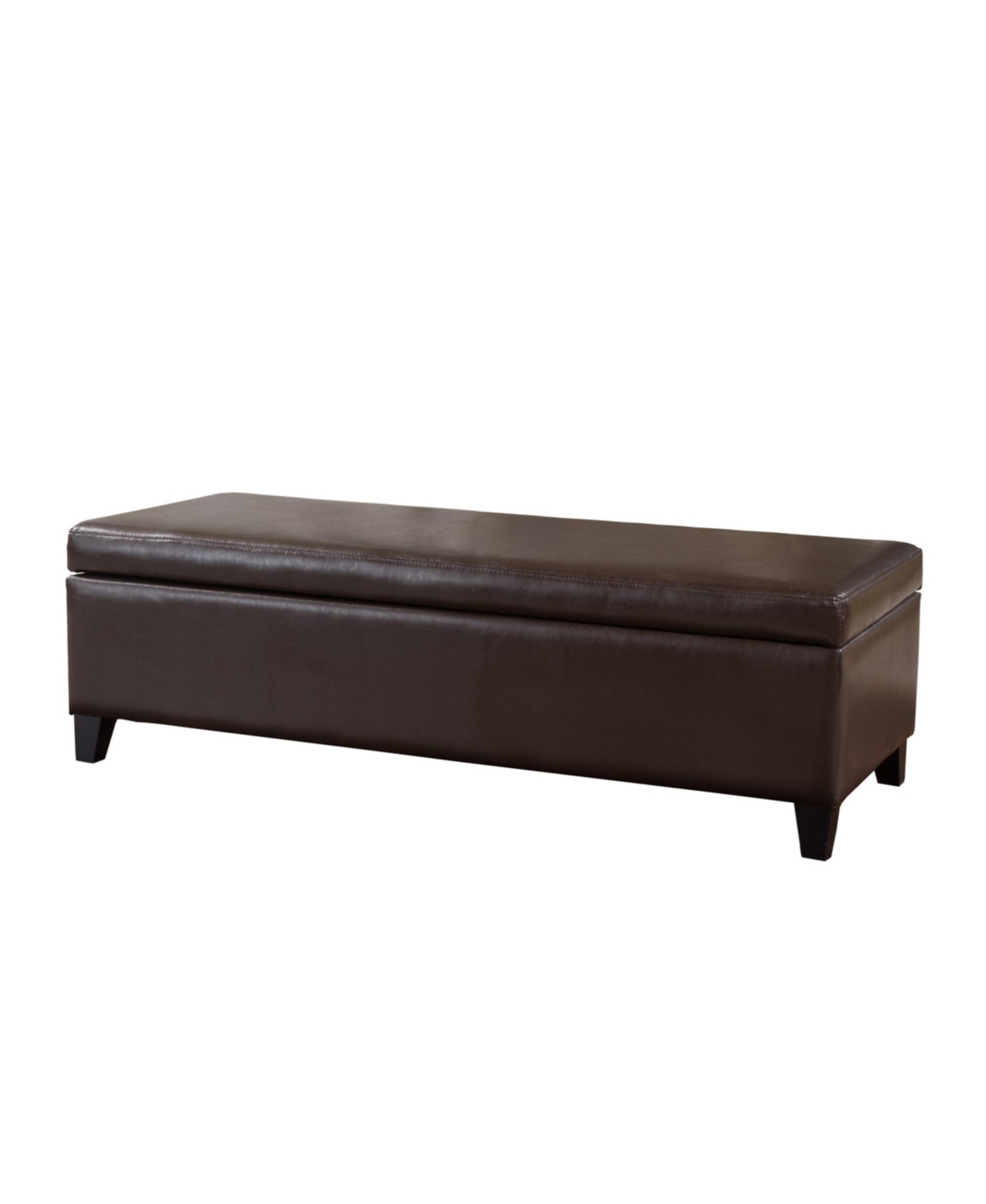 Noble House York Bonded Storage Ottoman Bench In Brown