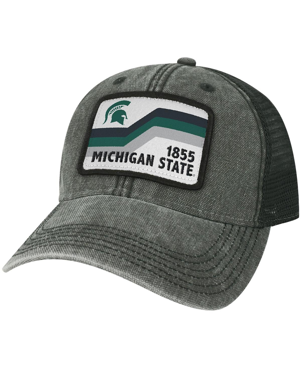 Men's Black Michigan State Spartans Sun & Bars Dashboard Trucker Snapback Hat - Black