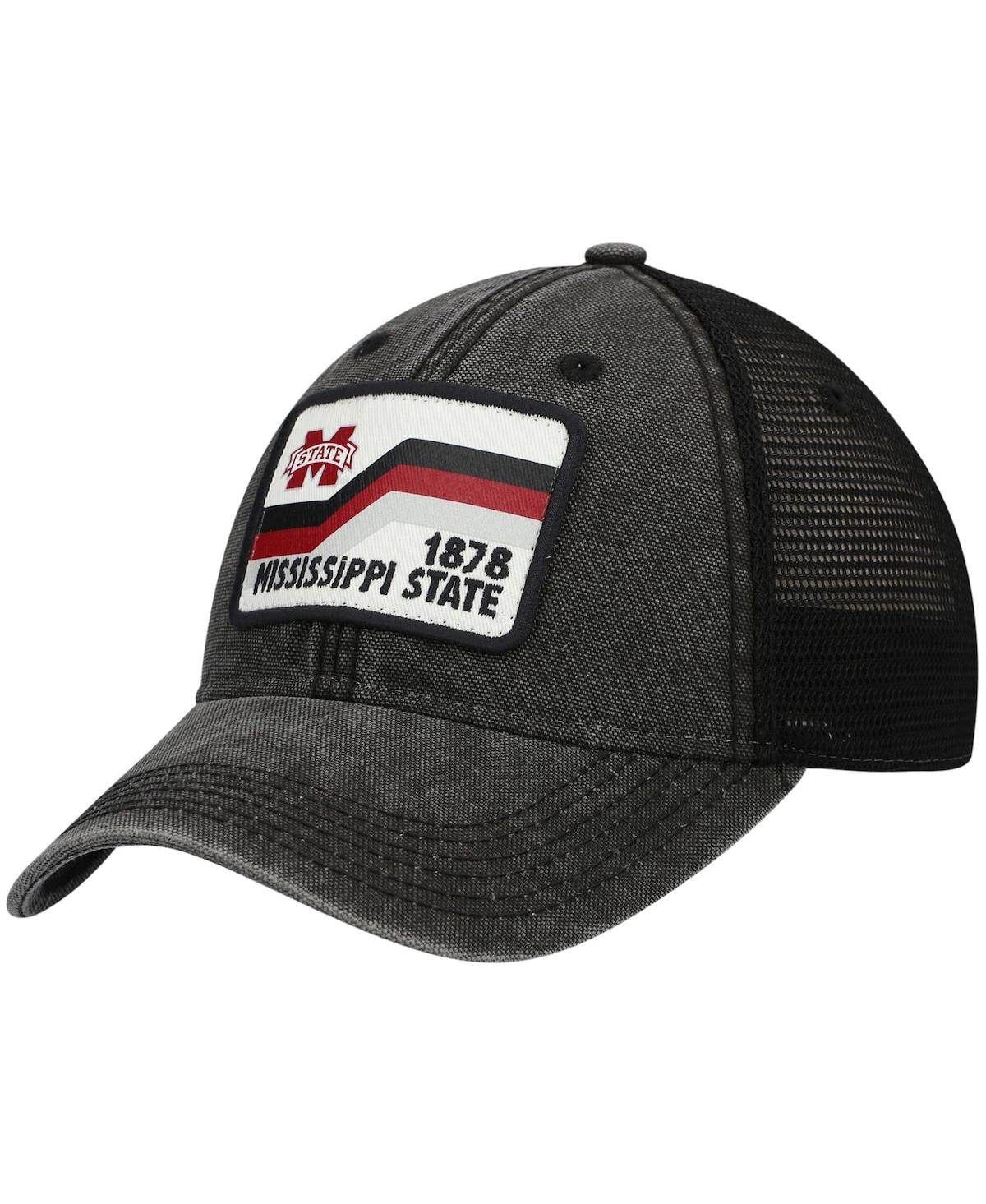 Shop Legacy Athletic Men's Black Mississippi State Bulldogs Sun & Bars Dashboard Trucker Snapback Hat