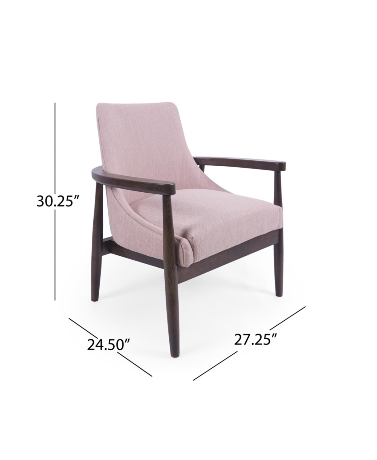 Shop Noble House Allamar Club Chair In Blush