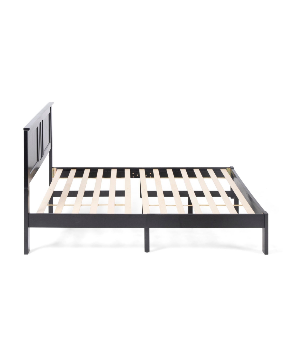 Noble House Norland Modern Farmhouse Acacia Wood Bed Platform, Queen In Black