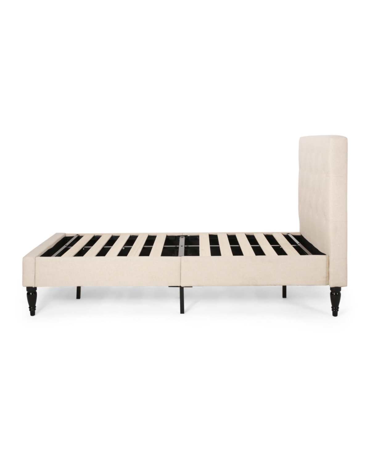 Noble House Atterbury Contemporary Upholstered Bed Platform, Twin In Beige