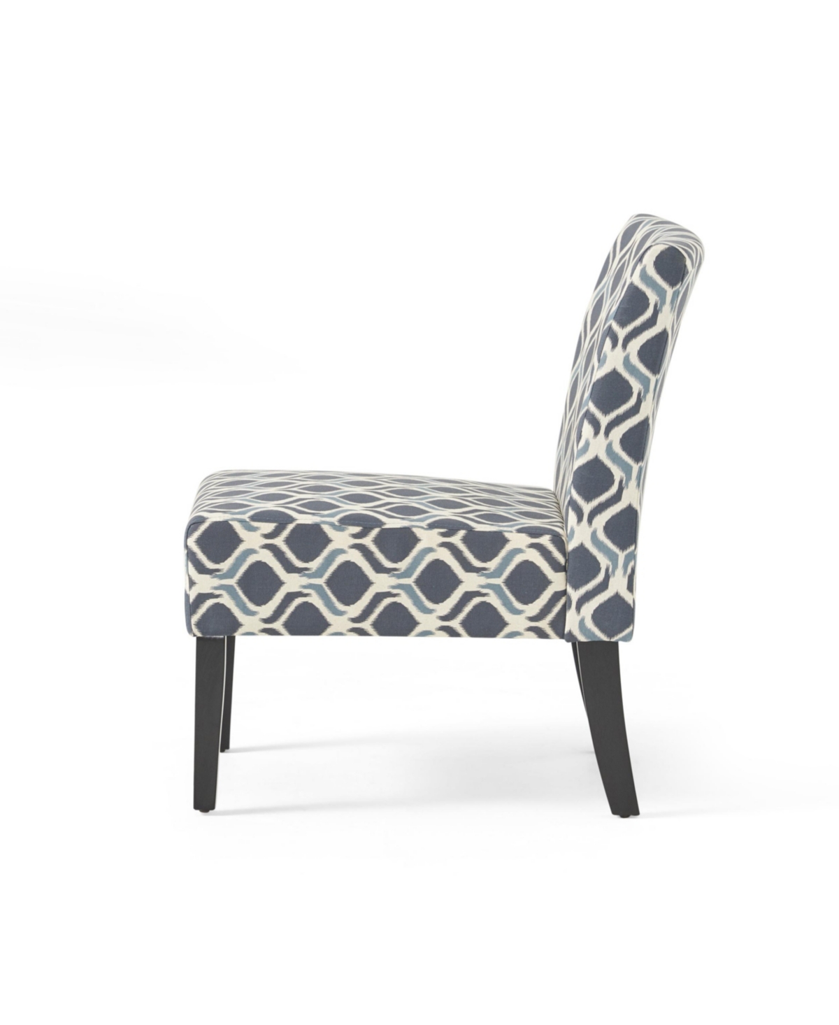 Noble House Kassi Contemporary Fabric Slipper Accent Chair In Blue