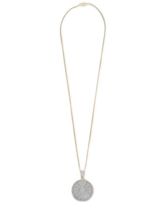 Men's Diamond Circle 22" Pendant Necklace (1/2 ct. t.w.) in Sterling Silver (Also in Black Diamond)