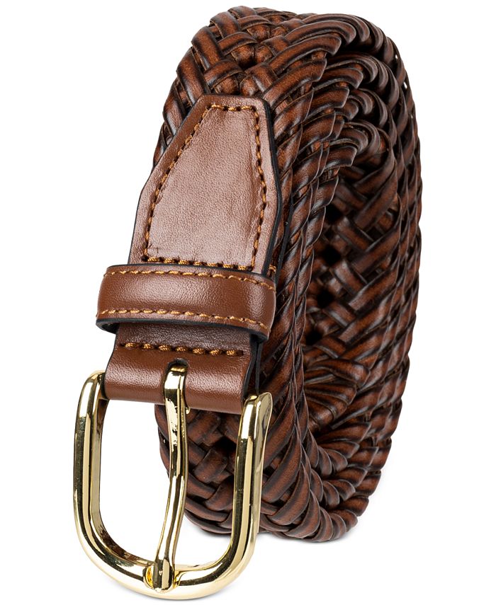Club Room Men's Hand-Laced Braided Belt, Created for Macy's - Macy's