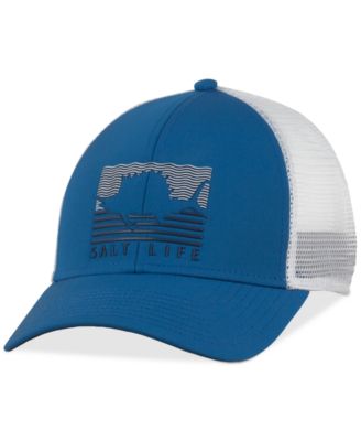 Salt Life Men's Sailin Flags Mesh Hat - Stretch Fit Baseball Cap With Mesh Back & Precurved Bill