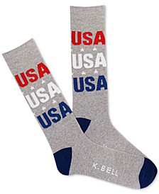 K.Bell Men's Pair Socks Charcoal Grey Black Mustache  Red Toe Men's Socks NWT 