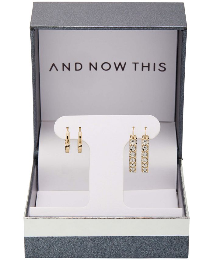 And Now This Women's Crystal Hoop Earrings Set, 4 Pieces & Reviews ...