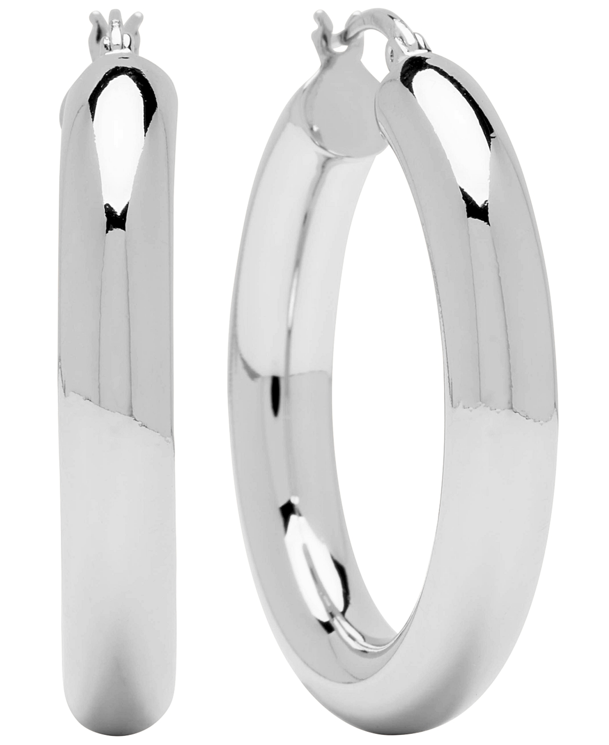 Women's Tube Hoop Earring - Fine Silver Plated