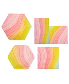 Rainbow Swirl Paper Plate Set, 72 Piece