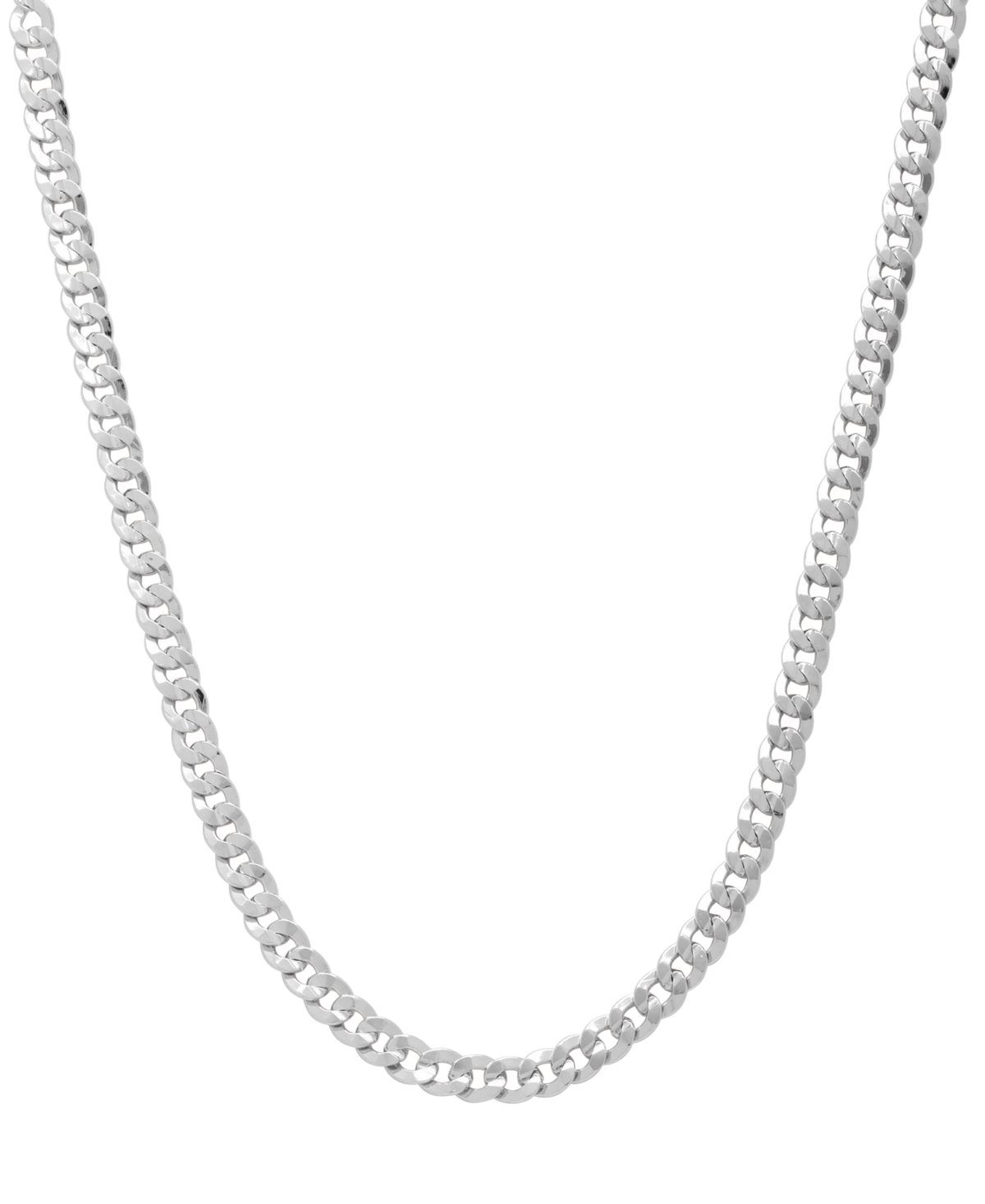 Women's Curb Chain Necklace - Fine Silver Plated