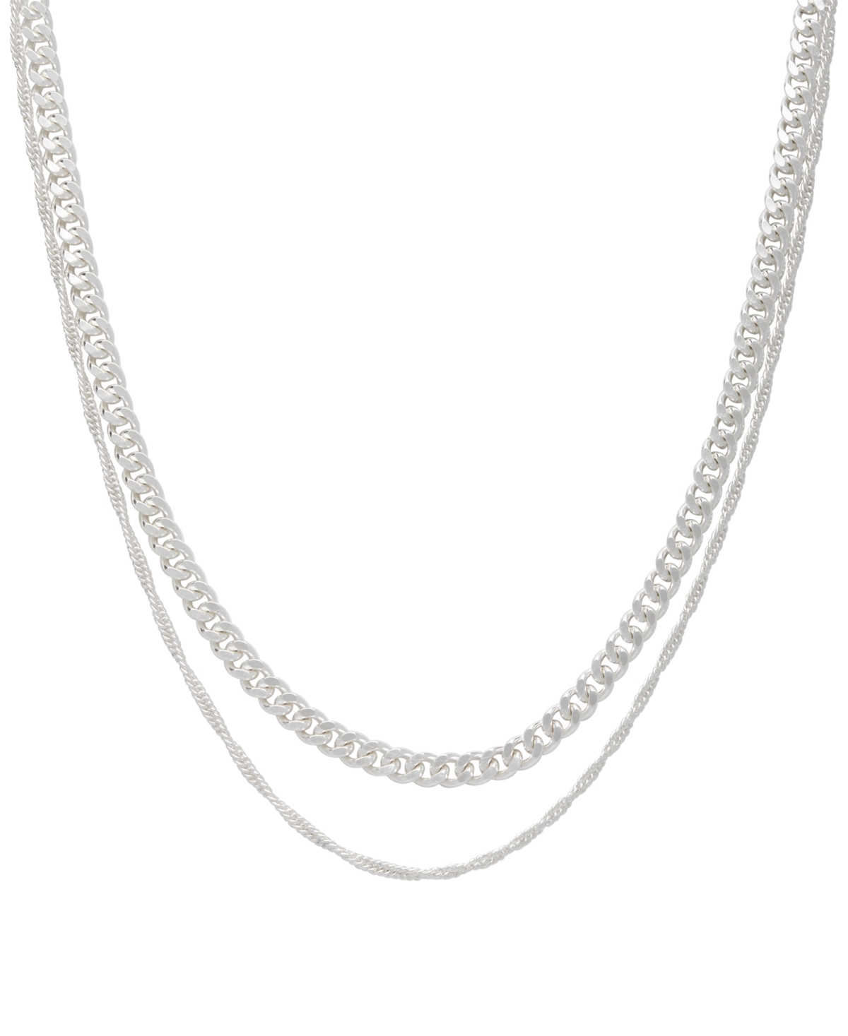 Women's Double Chain Necklace 16" + 2" extender and 18" + 2" extender - Fine Silver Plated