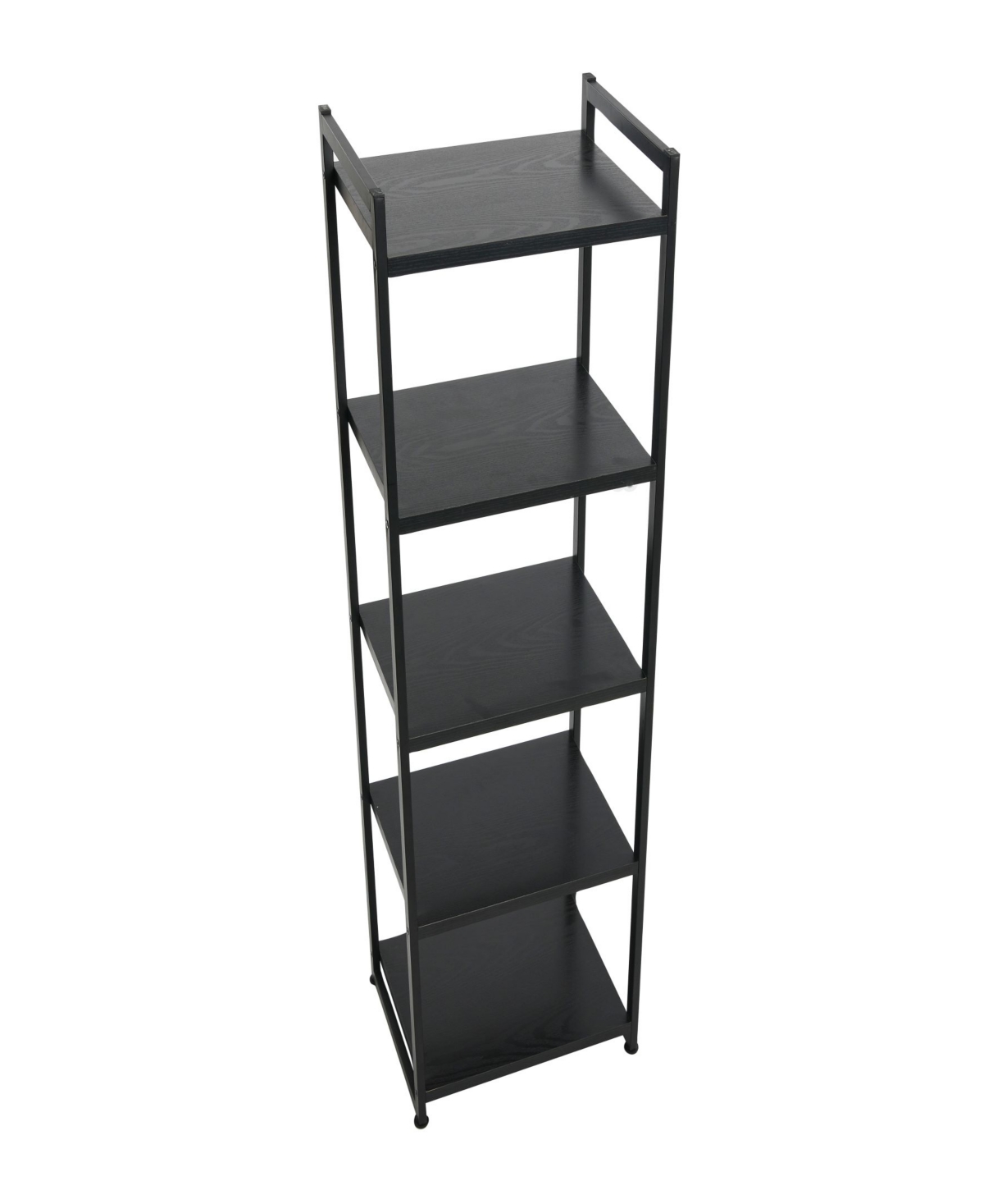 Shop Household Essentials Tower Bookshelf, Tall And Narrow Bookshelf With 5 Shelves In Black