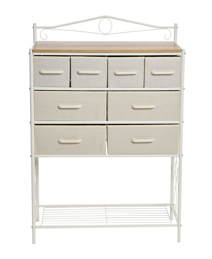 Household Essentials Wide Dresser with Storage Rack, 8 Drawers ...