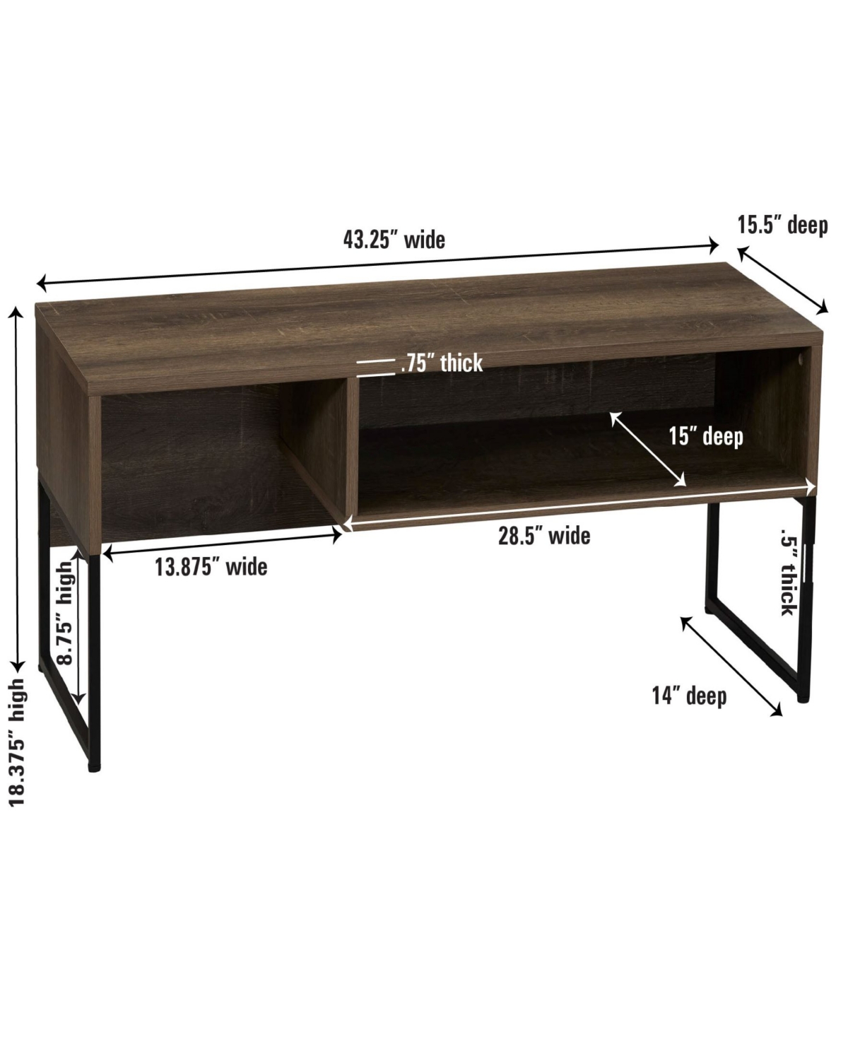 Shop Household Essentials Wrap Modern Television Stand In Ashwood