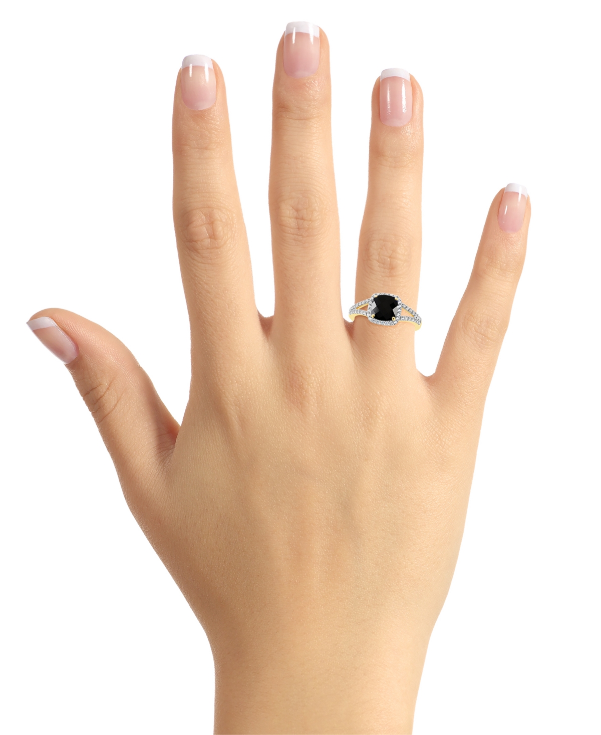 Cultured Freshwater Pearl & Lab-Grown White Sapphire (1/4 ct. t.w.) Halo Ring 10k Gold (Also Onyx)