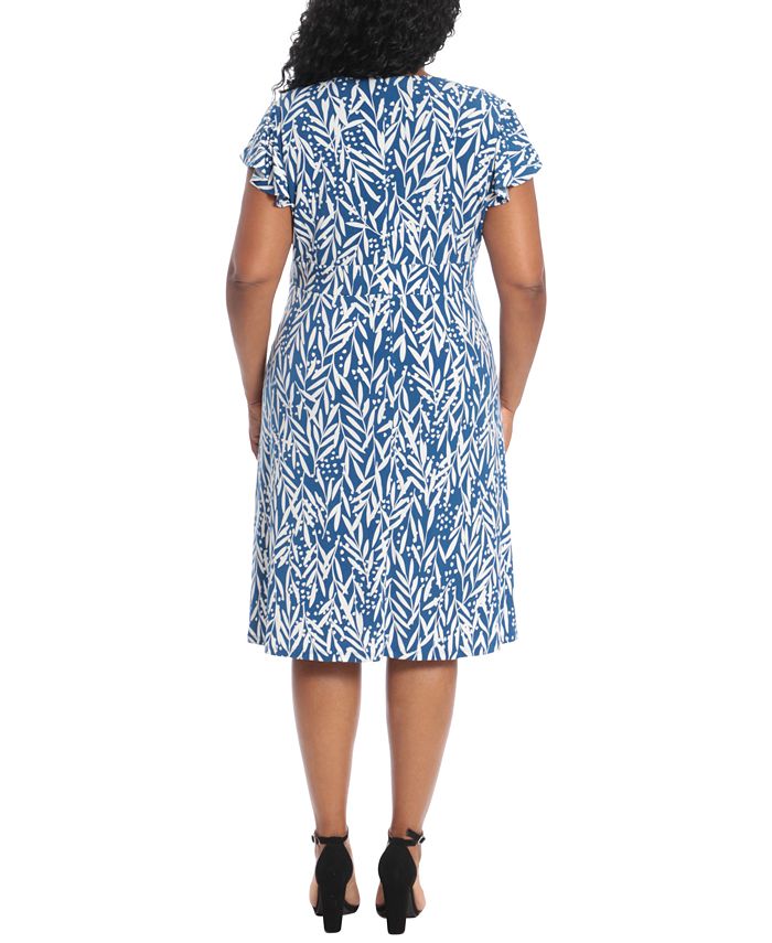 London Times Plus Size Printed Fit & Flare Dress - Macy's