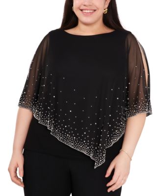 MSK - Plus Size Beaded Overlay Top