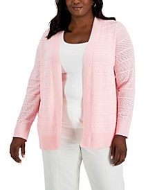 Plus Size Pointelle Cardigan, Created for Macy's