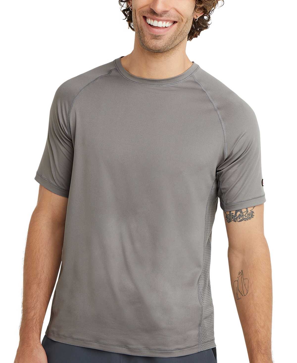 Shop Champion Men's Signature Back Mesh T-shirt In Titanium Grey